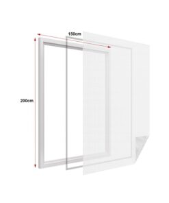 Zanzariera Finestra Bianca Adesiva Con Nastro In Velcro Misura 150X200cm