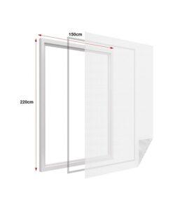 Zanzariera Finestra Bianca Adesiva Con Nastro In Velcro Misura 150X220cm
