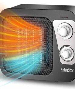 Termoventilatore in Ceramica 1800W Con 2 Livelli di Riscaldamento Nero