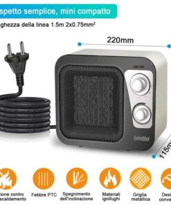 Alternative view of Termoventilatore in Ceramica 1800W Con 2 Livelli di Riscaldamento Bianco