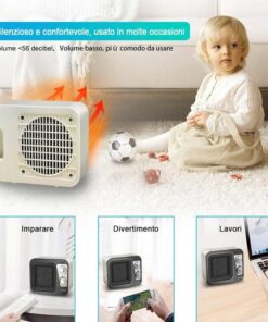 Termoventilatore in Ceramica 1800W Con 2 Livelli di Riscaldamento Bianco