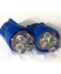 Coppia 2 Lampade Led T10 Con 4 Led F3 Colore Blue Blu 12V 0,2W