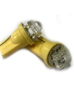 Coppia 2 Lampade Led T10 Con 1 Led F5 Flux Colore Giallo Yellow 12V 0,2W