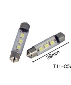 Coppia 2 Lampade Led T11 C5W Siluro 39mm Con 3 Smd 3528 Colore Bianco Freddo 6000K 12V 1W
