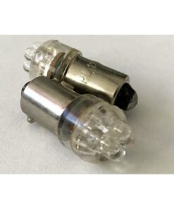 Coppia 2 Lampadine Led BA9S T4W Piedi Dritti Con 4 Led F3 Bianco Freddo 12V 0,2W