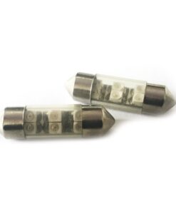 Coppia 2 Lampade Led T11 C5W Siluro 31mm Con 6 Smd 3528 Colore Giallo Yellow 12V 1W