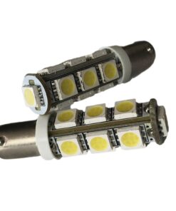 Coppia 2 Lampadine Led BAY9S H6W Piedi Storti Con 13 Smd 5050 Bianco Freddo 6000K 12V 1W