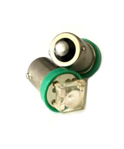 Coppia 2 Lampadine Led BA9S T4W Piedi Dritti Con 1 Led Colore Verde 12V 0,2W