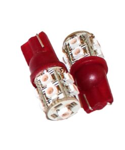 Coppia 2 Lampade Led T10 Con 9 Smd 3528 Colore Rosso Red 12V 1W