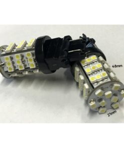 Coppia 2 Lampade Led T25 3157 P27/7W Con 54 Smd 3528 Bianco Freddo 6000K 12V 2W