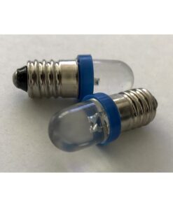 Coppia 2 Lampadine Led E10 Vite Miniatura Con 1 Led Colore Blu Blue 6V 12V 0,2W