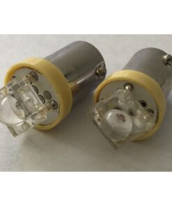 Coppia 2 Lampadine Led BA9S T4W Piedi Dritti Con 1 Led Colore Giallo 12V 0,2W