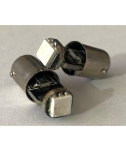 Coppia 2 Lampadine Led BA9S T4W Piedi Dritti Con 1 Smd 5050 Frontale Colore Verde 12V 0,2W