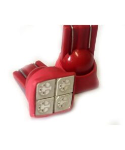 Coppia 2 Lampade Led T10 Con 4 Smd 5050 Frontale Colore Rosso Red 12V 0,5W