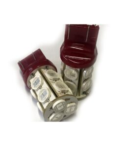 Coppia 2 Lampade Led T20 7443 W21/5W Con 13 Smd 9080 Colore Rosso 12V 6W