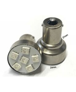 Alternative view of Coppia 2 Lampade Led BA15S 1156 P21W Con 6 Smd 5050 Colore Rosso 12V 2W