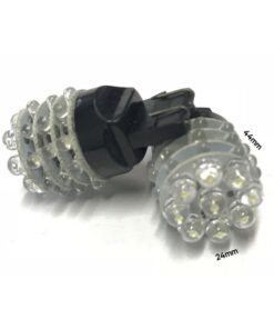 Alternative view of Coppia 2 Lampade Led T25 3157 P27/7W Con 9 F5 Frontale + 27 F3 Laterale Colore Giallo Arancione 12V 2W