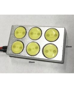 Pannello Plafoniera Lampada Led 12V Con 6 Power Led Da 1W Bianco Freddo Per Luci Abitacolo Cassone Furgone Camper