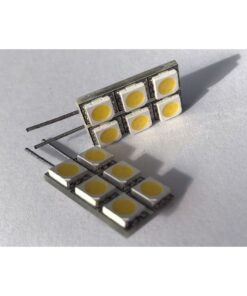 Coppia 2 Lampade Led G4 Con 6 Smd 5050 Colore Bianco Caldo 3000K 12V 1W