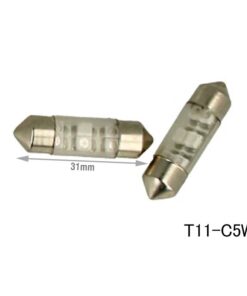 Alternative view of Coppia 2 Lampade Led T11 C5W Siluro 31mm Con 6 Smd 3528 Colore Blu Blue 12V 1W