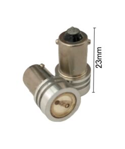 Coppia 2 Lampadine Led BA9S T4W Piedi Dritti Con 1 Power Led Colore Blu Blue 12V 1W