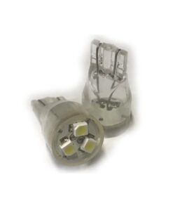Coppia 2 Lampade Led T10 Con 3 Smd 3528 Colore Bianco Freddo 6000K 12V 0,2W