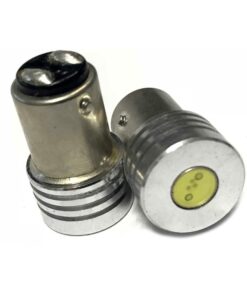 Coppia 2 Lampade Led BAY15D 1157 P21/5W Con 1 Power Led Da 1W Bianco Freddo 6000K 12V 1W