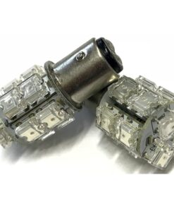 Coppia 2 Lampade Led BAY15D 1157 P21/5W Con 13 F5 Quadrato Colore Rosso 12V 2W