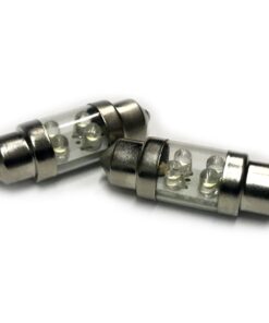 Alternative view of Coppia 2 Lampade Led T11 C5W Siluro 31mm Con 4 Led F3 Colore Rosso Red 12V 0,2W