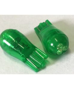 Coppia 2 Lampade Led T10 Con 3 Led F3 Colore Verde Green 12V 0,2W