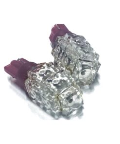 Coppia 2 Lampade Led T10 Con 9 Led F5 Flux Colore Rosso Red 12V 1W