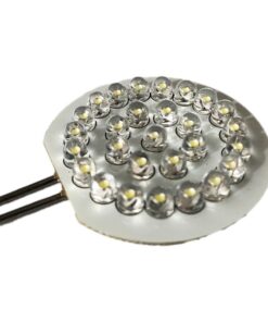 Coppia 2 Lampade Led G4 Con 28 Led F5 Colore Bianco Freddo 6000K 12V 2W Diametro 45mm