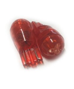 Coppia 2 Lampade Led T10 Con 3 Led F3 Colore Rosso Red 12V 0,2W