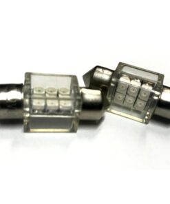 Alternative view of Coppia 2 Lampade Led T11 C5W Siluro 31mm Quadrato Con 6 Smd 3528 Colore Bianco Freddo 6000K 12V 1W