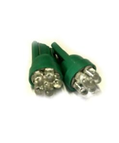 Coppia 2 Lampade Led T10 Con 7 Led F3 Colore Verde Green 12V 0,2W