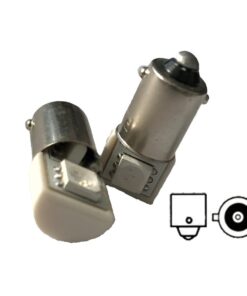 Coppia 2 Lampadine Led BA9S T4W Piedi Dritti Con 1 Smd 5050 Laterale Colore Verde 12V 0,2W