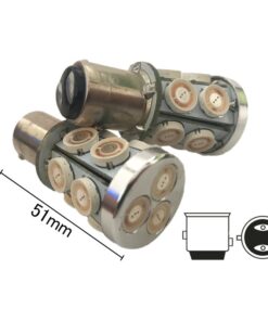 Coppia 2 Lampade Led BAY15D 1157 P21/5W Con 13 Smd 9080 Colore Rosso 12V 6W