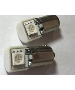 Coppia 2 Lampadine Led BA9S T4W Piedi Dritti Con 1 Smd 5050 Laterale Colore Giallo Yellow 12V 0,2W