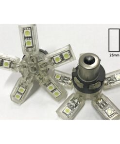 Alternative view of Coppia 2 Lampade Led BA15S 1156 P21W Con 15 Smd 5050 Bianco Freddo 6000K 12V 2W Forma Ombrello