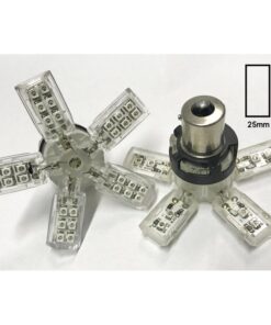 Coppia 2 Lampade Led BA15S 1156 P21W Con 15 Smd 5050 Colore Giallo Arancione 12V 2W Forma Ombrello