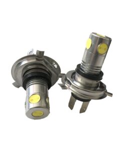 Coppia 2 Lampade Led H4 Con 5 Power Led 1W Bianco Freddo 6000K 12V 5W Per Fendinebbia