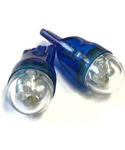 Coppia 2 Lampade Led T10 Con 4 Led F3 Cappuccio Tondo Colore Blu Blue 12V 0,2W