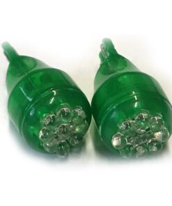Coppia 2 Lampade Led T10 T15 Con 9 Led F3 Colore Verde Green 12V 0,2W