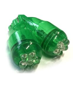 Coppia 2 Lampade Led T10 T15 Con 6 Led F3 Colore Verde Green 12V 0,2W