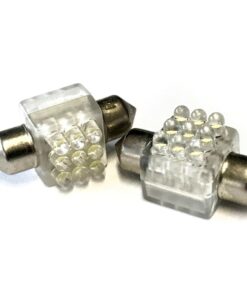 Alternative view of Coppia 2 Lampade Led T11 C5W Siluro 32mm Quadrato Con 9 Led F3 Colore Bianco Freddo 6000K 12V 0,2W