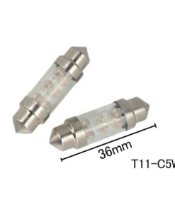 Coppia 2 Lampade Led T11 C5W Siluro 36mm Con 6 Led F3 Colore Giallo Yellow 12V 0,2W