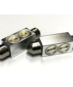 Coppia 2 Lampade Led T11 C5W Siluro 40mm Con 2 Power Led Colore Blu Blue 12V 2W