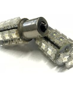 Coppia 2 Lampade Led BA15S 1156 P21W Con 18 F5 Quadrato Colore Bianco Freddo 6000K 12V 3W