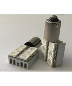 Coppia 2 Lampadine Led BA9S T4W Piedi Dritti Con 6 Smd 5050 Laterale Colore Blu Blue 12V 1W