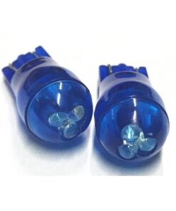 Coppia 2 Lampade Led T10 Con 3 Led F3 Colore Blu Blue 12V 0,2W